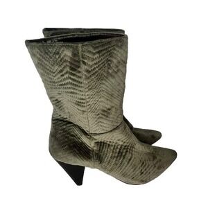 Forylrobin Boots‎ Gray Heel Size 6.5 Mid calf